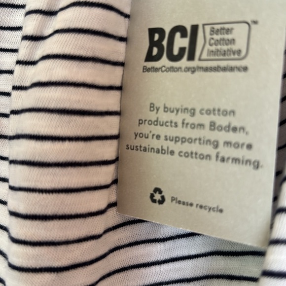 Boden White with Navy Stripes 3/4 Length Sleeves Top S - Picture 6 of 10